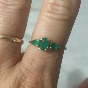 Gold Plated Emerald Ring